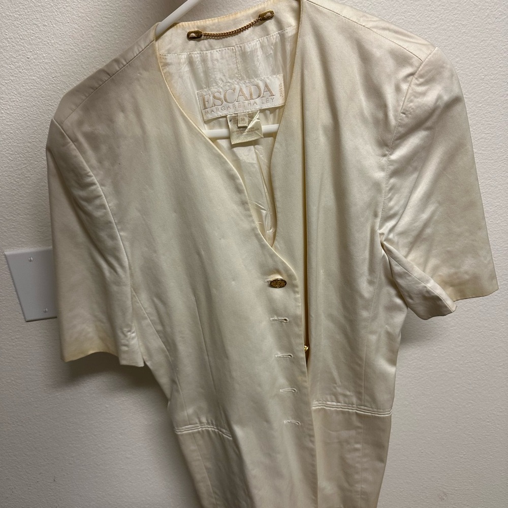 Vintage Escada Ivory Button-Up Top